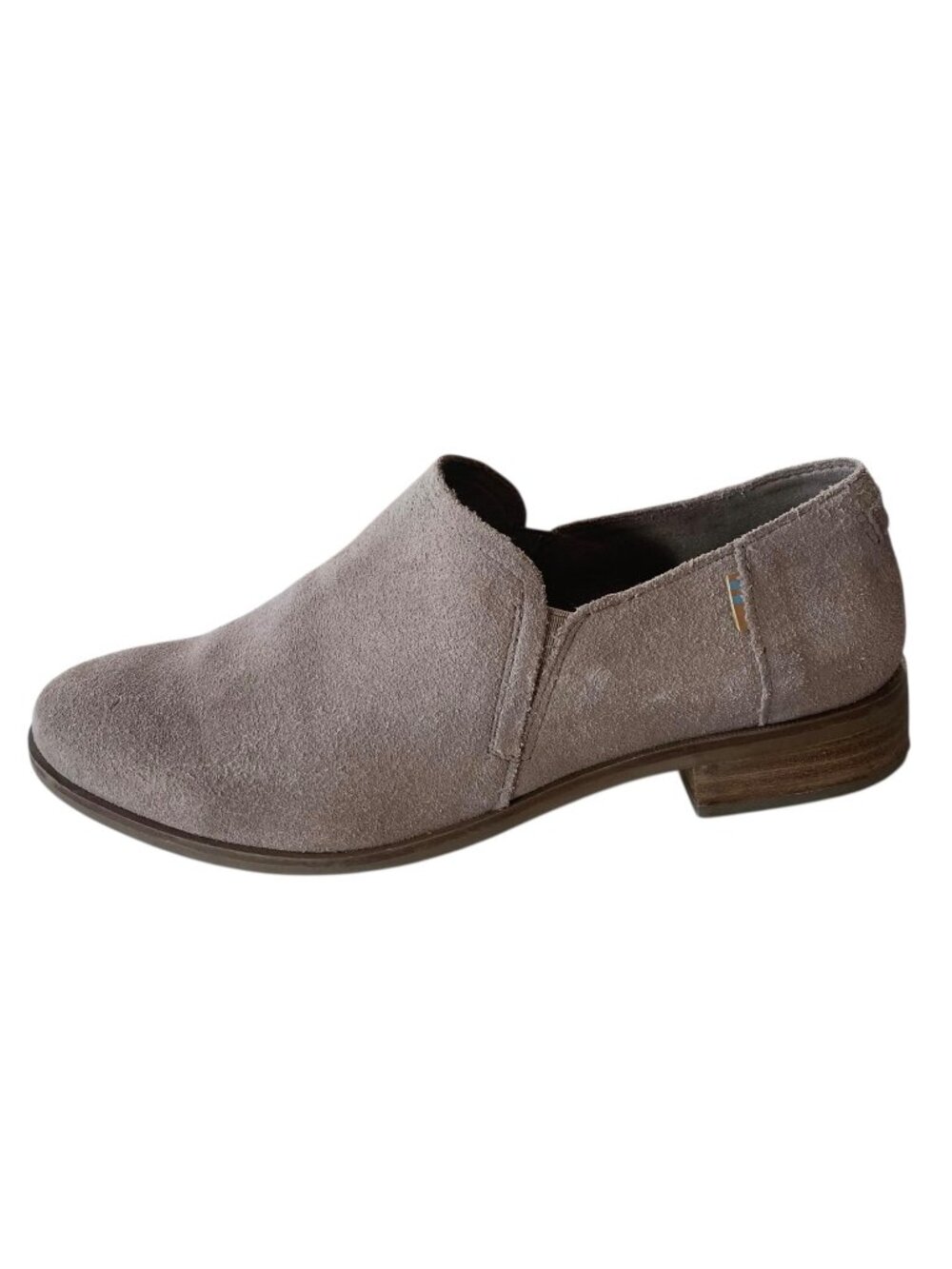 TOMS Solid Gray Suede Shaye Slip-On Almond Toe Women's Low-Top Loafers Size 8